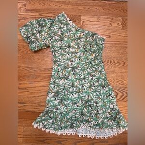 Farm Rio Green Floral Lace Dress